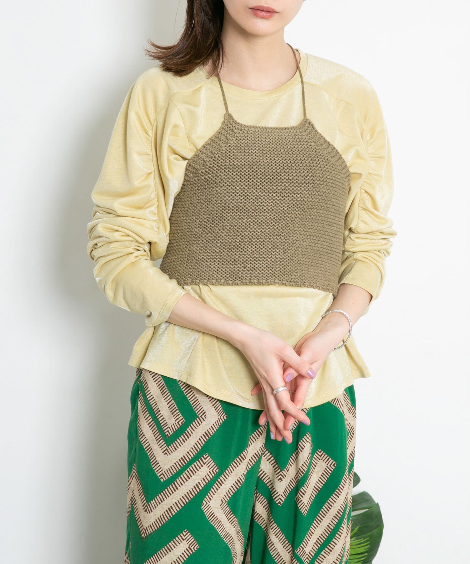  「ガーター編みホルターニット」|ニット・セーター|