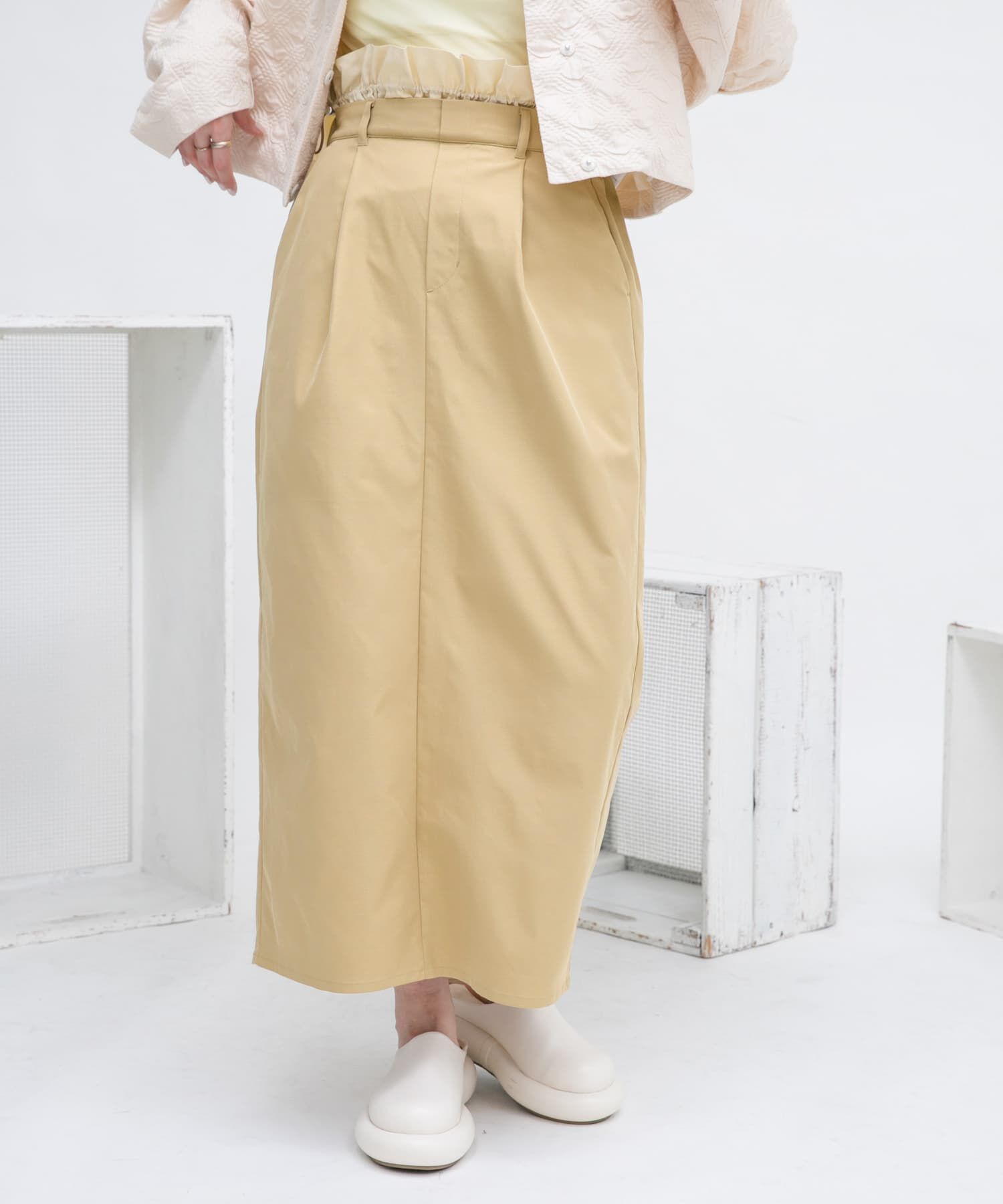  「ウエストドロストレイヤードスカート」|スカート|