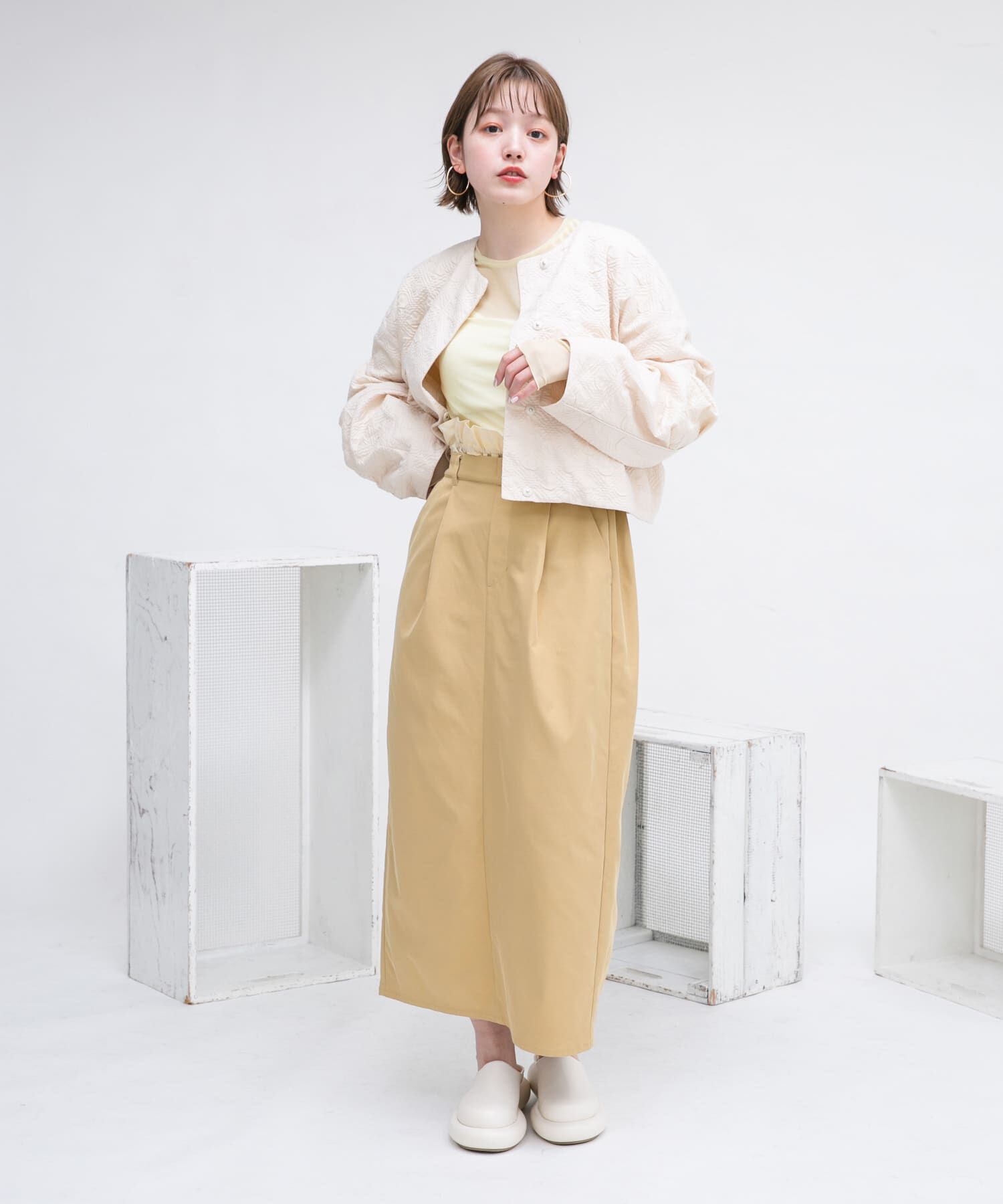  「ウエストドロストレイヤードスカート」|スカート|