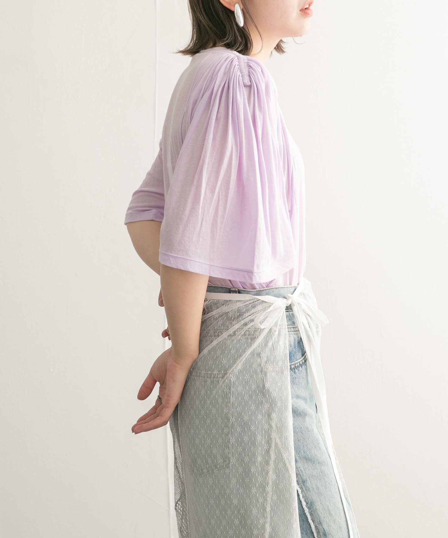  「フリルスリーブシアーカットソー」|Tシャツ・カットソー|