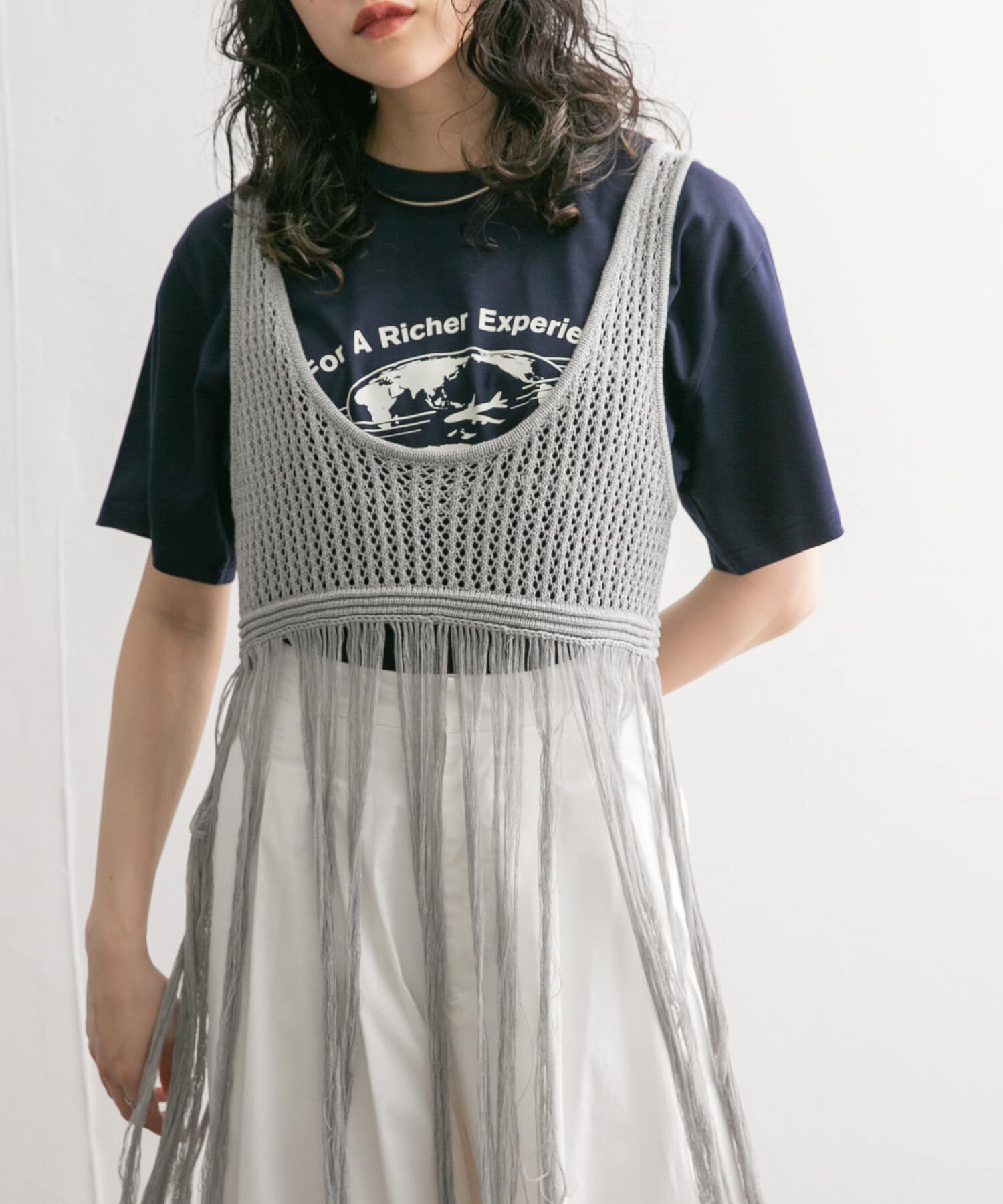  「フリンジニットタンクトップ」|ニット・セーター|