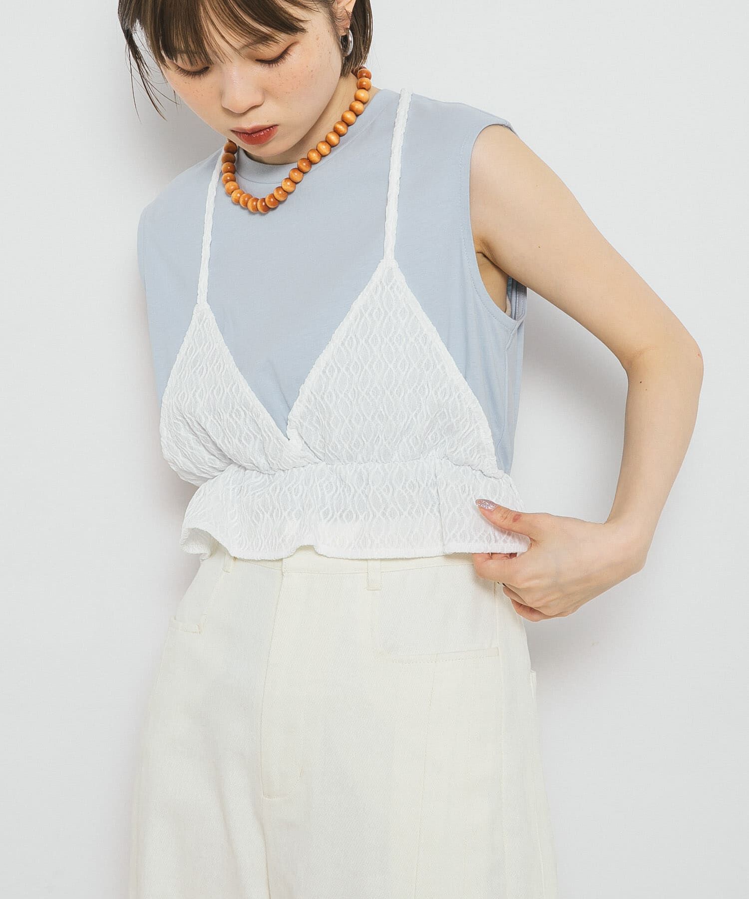  「ビスチェドッキングトップス」|Tシャツ・カットソー|