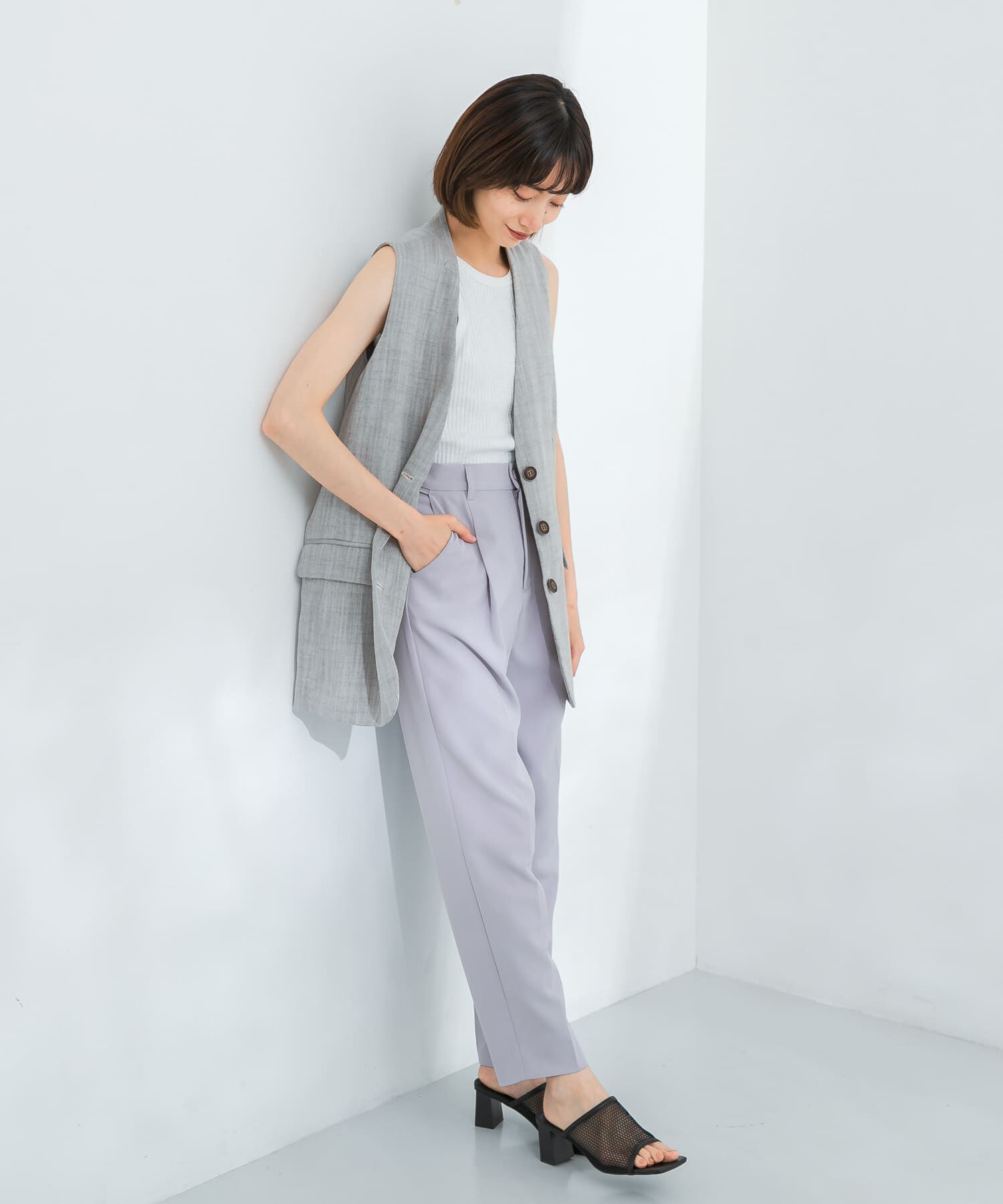  「illi　ワンタックスリムテーパードパンツ」|その他|