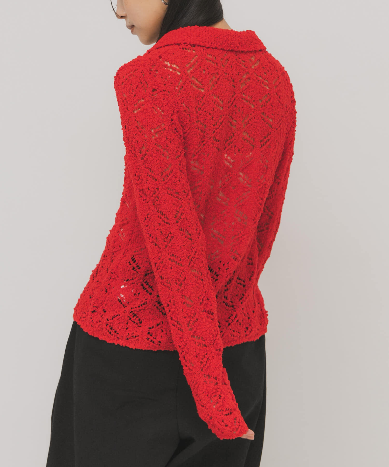  「クロシェレースニットシャツ」|ニット・セーター|