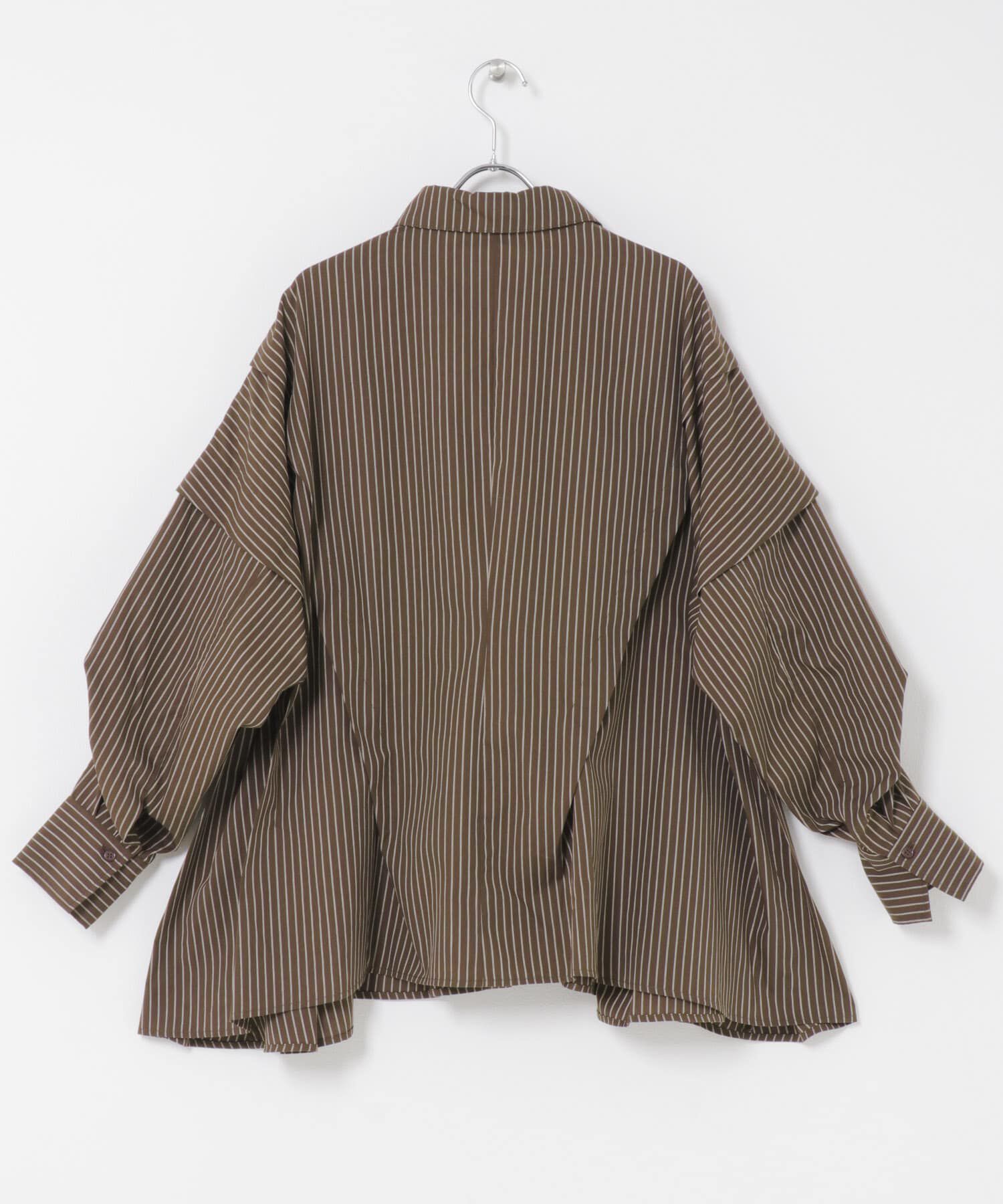  「ランダムタックデザインストライプシャツ」|シャツ・ブラウス|