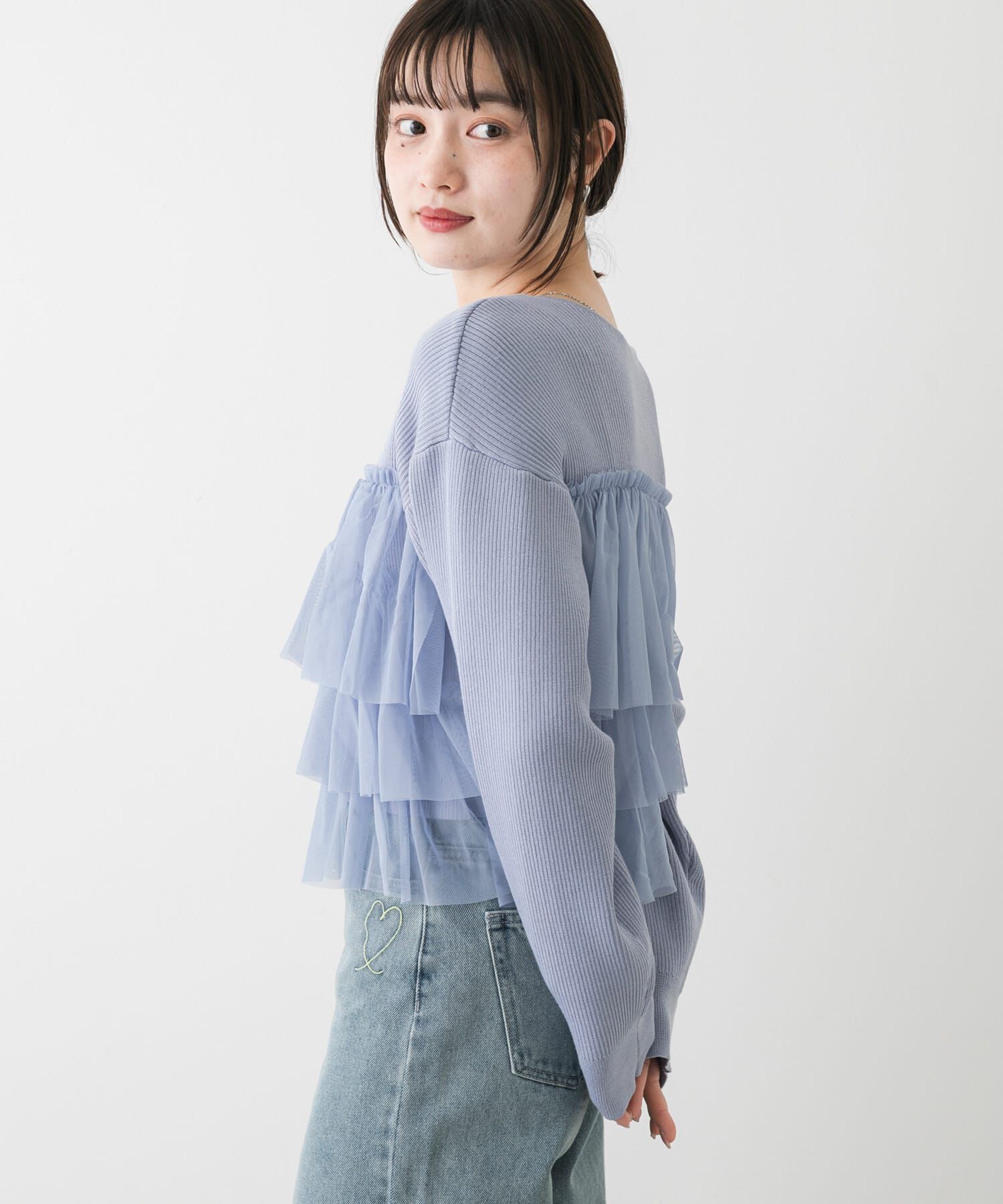 SENSE OF PLACE by URBAN RESEARCH「ダブルジップフリルニットカーディガン」|カーディガン|