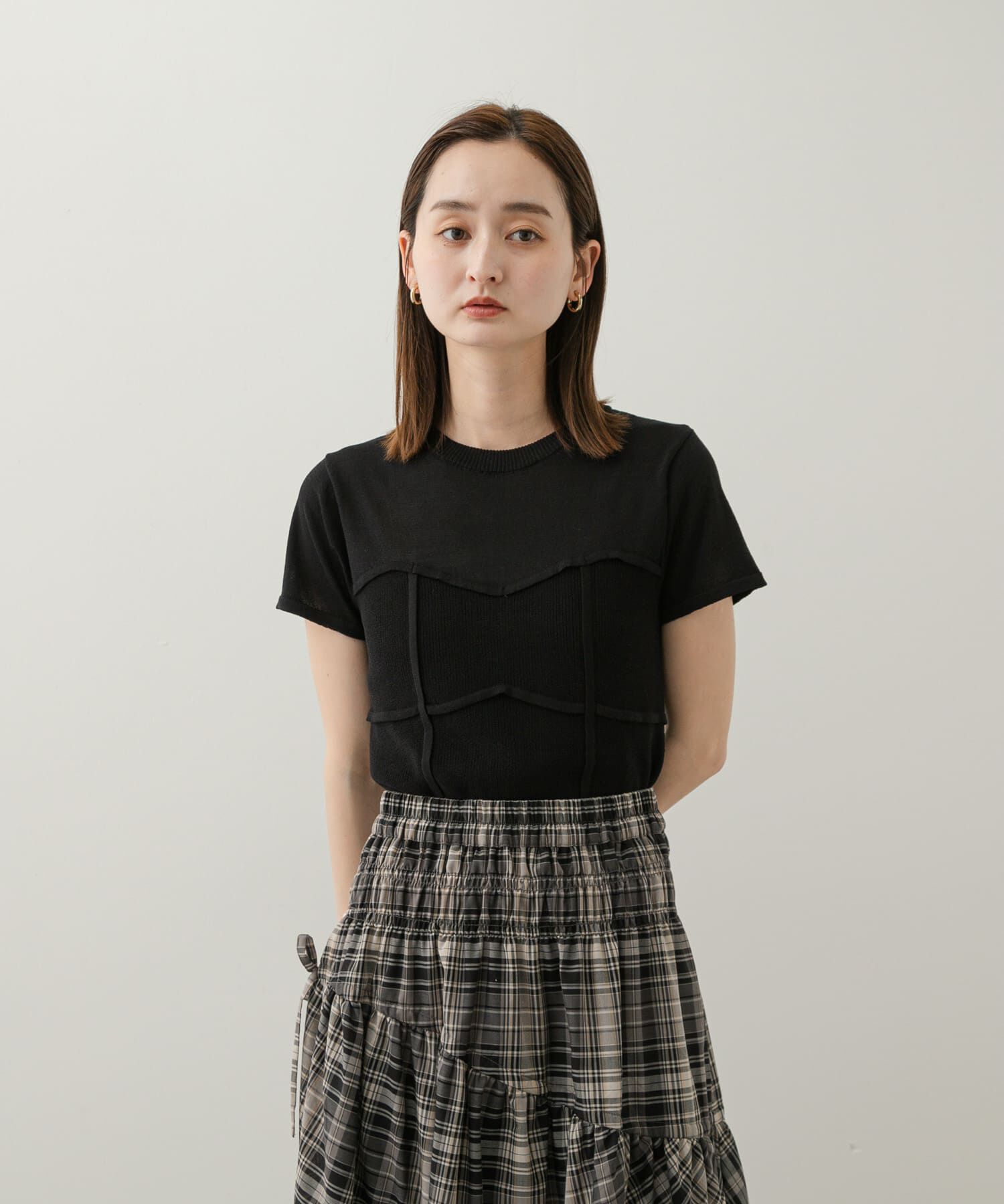 SENSE OF PLACE by URBAN RESEARCH「ビスチェデザインセーター(半袖)」|ニット・セーター|