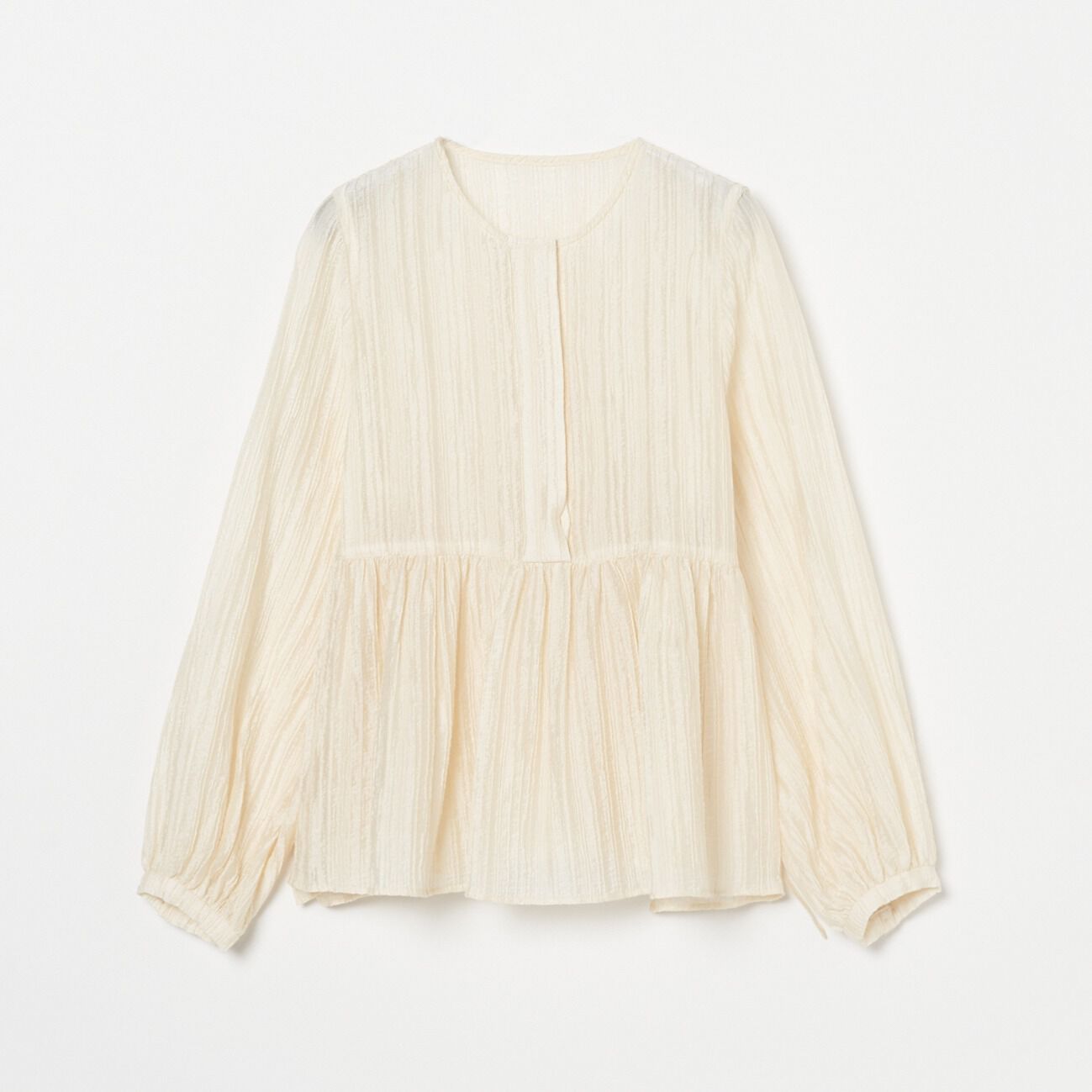 HELIOPOLE「HELIOPOLE STRIPED CREPE SIDE SLIT BLOUSE」|シャツ・ブラウス|アイボリー