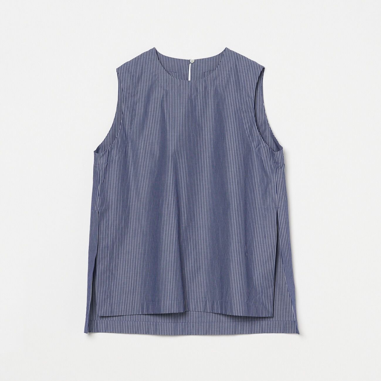 HELIOPOLE「HELIOPOLE SIDE SLIT SLEEVELESS」|シャツ・ブラウス|ブルー系