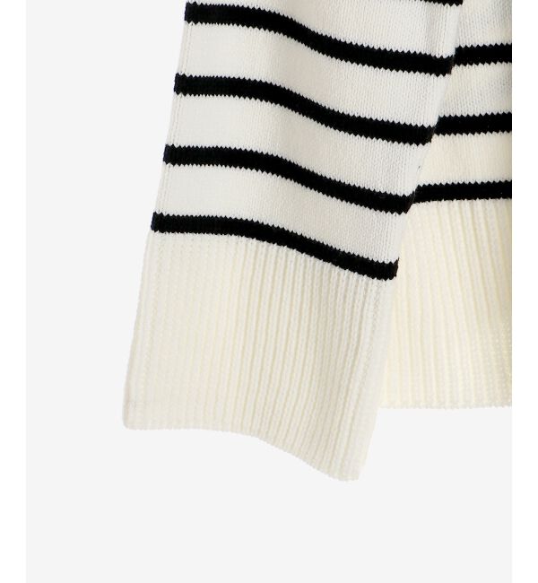 le.coeur blanc「ボーダーワイドシルエットVネックニット」|ニット・セーター|