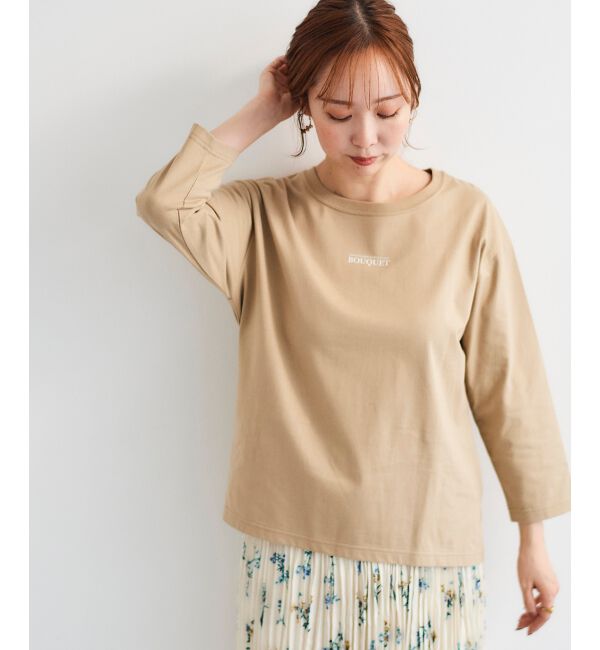  「BOUQUETロゴ7分袖T」|Tシャツ・カットソー|ベージュ