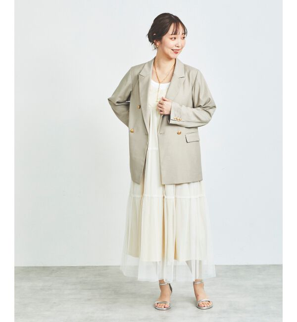 le.coeur blanc「《WEB限定アイテム》チュールティアードキャミワンピース」|ワンピース|