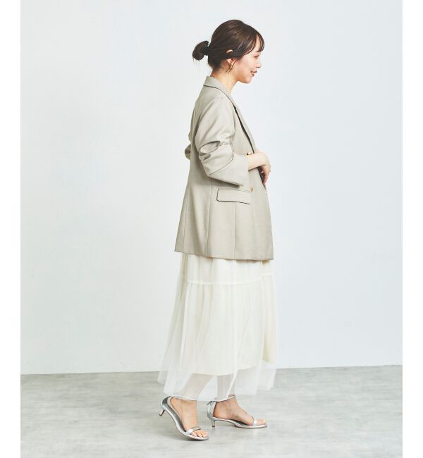 le.coeur blanc「《WEB限定アイテム》チュールティアードキャミワンピース」|ワンピース|