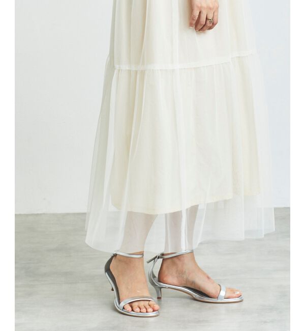le.coeur blanc「《WEB限定アイテム》チュールティアードキャミワンピース」|ワンピース|