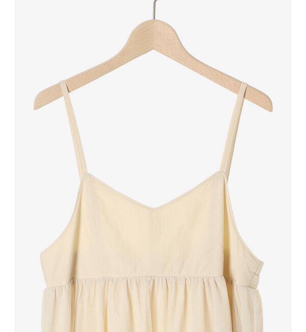 le.coeur blanc「《WEB限定アイテム》チュールティアードキャミワンピース」|ワンピース|
