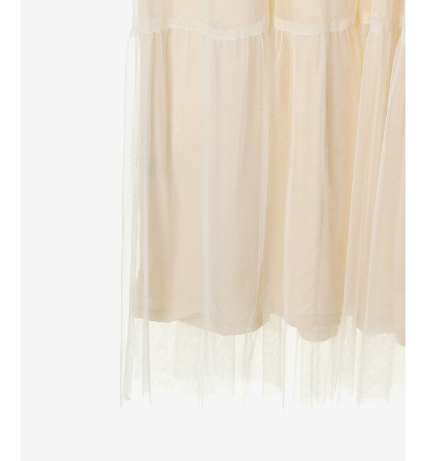 le.coeur blanc「《WEB限定アイテム》チュールティアードキャミワンピース」|ワンピース|