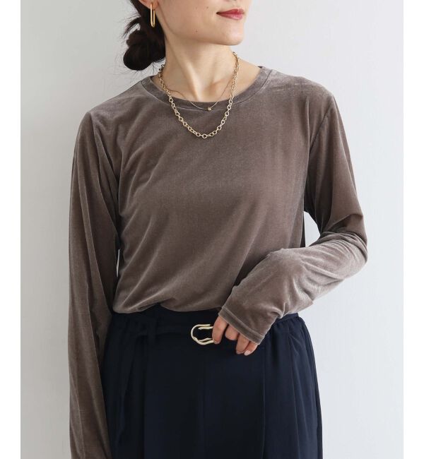 le.coeur blanc「《手洗い可能》ベロアロングスリーブTシャツ」|Tシャツ・カットソー|