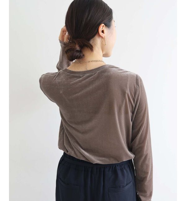 le.coeur blanc「《手洗い可能》ベロアロングスリーブTシャツ」|Tシャツ・カットソー|