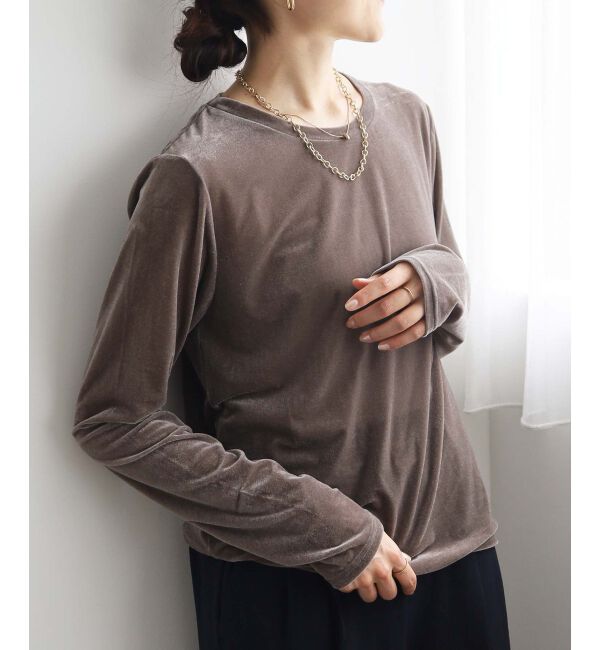 le.coeur blanc「《手洗い可能》ベロアロングスリーブTシャツ」|Tシャツ・カットソー|