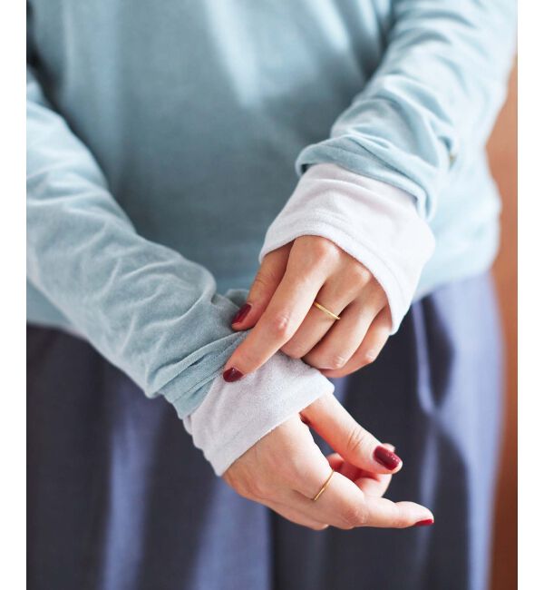 le.coeur blanc「《手洗い可能》ベロアロングスリーブTシャツ」|Tシャツ・カットソー|