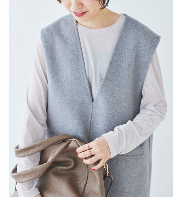 le.coeur blanc「《手洗い可能》ベロアロングスリーブTシャツ」|Tシャツ・カットソー|