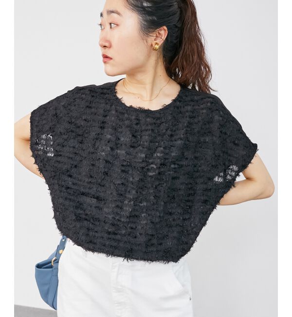  「シアーフリンジフレンチスリーブブラウス」|シャツ・ブラウス|