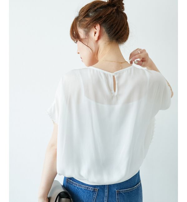  「シアーフリンジフレンチスリーブブラウス」|シャツ・ブラウス|