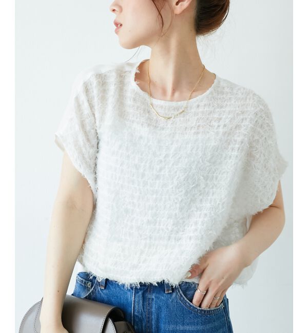  「シアーフリンジフレンチスリーブブラウス」|シャツ・ブラウス|