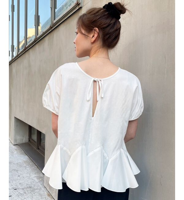  「TORRAZZO DONNA裾フレアートップス」|Tシャツ・カットソー|ホワイト