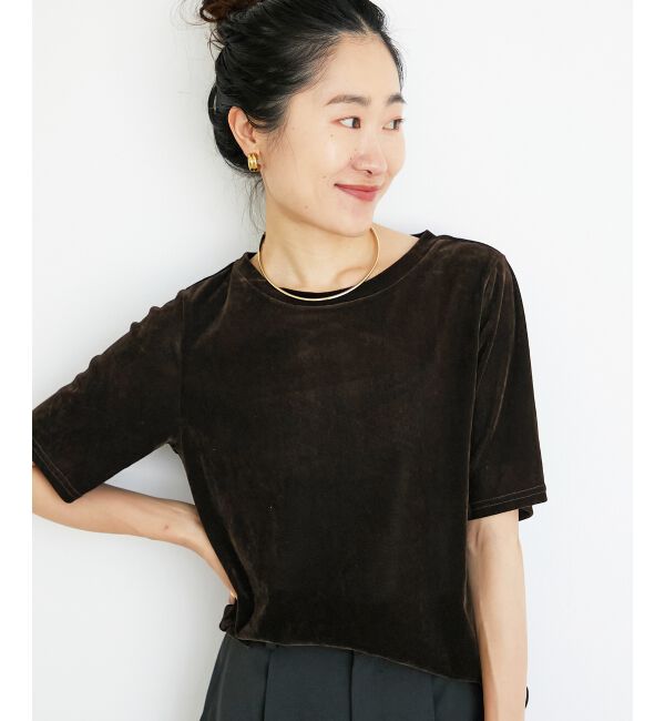  「シアーベロアTシャツ」|Tシャツ・カットソー|Ｄ／ブラウン