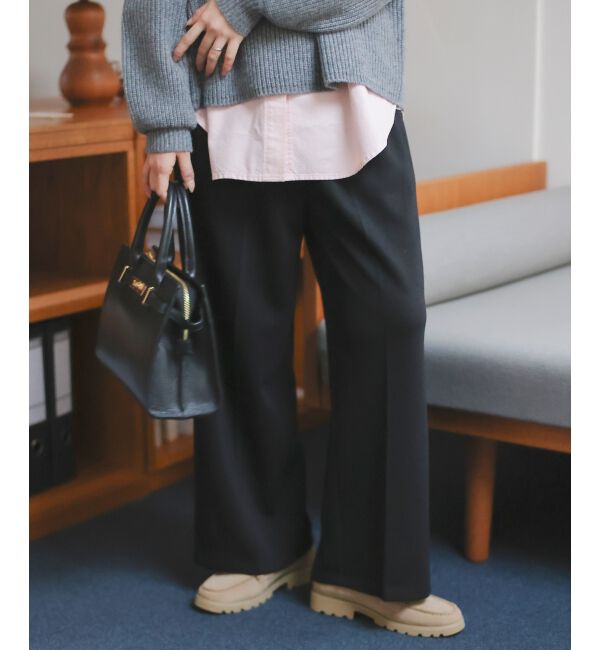  「ジャージーイージーワイドパンツ」|その他|ブラック