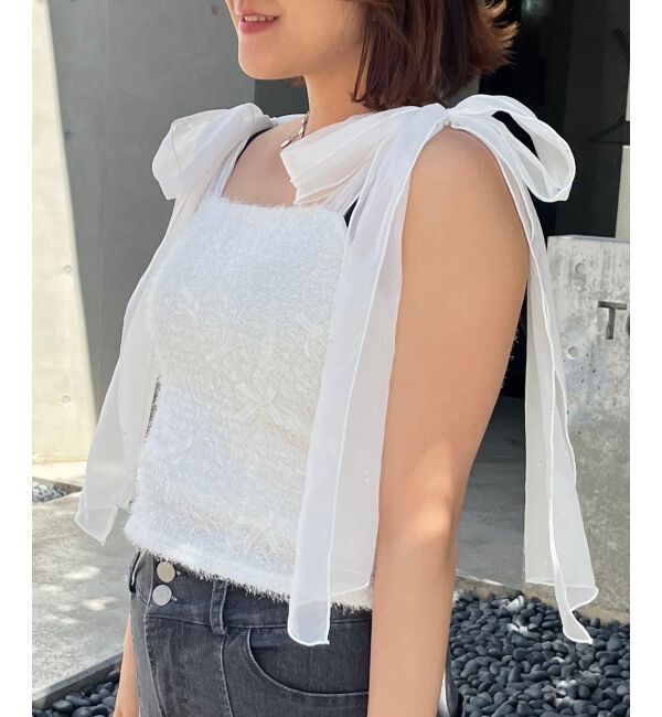 MAJESTICLEGON「ラメリボンプードルビスチェ」|キャミソール|