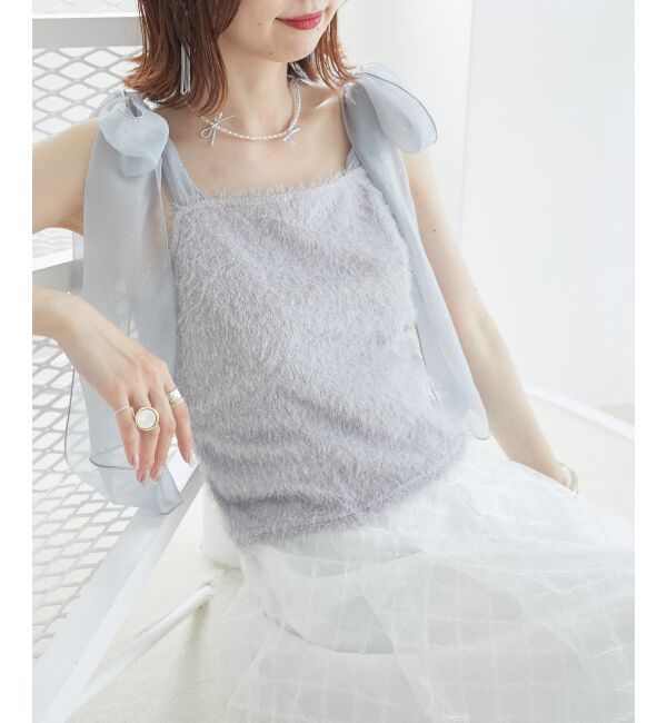 MAJESTICLEGON「ラメリボンプードルビスチェ」|キャミソール|