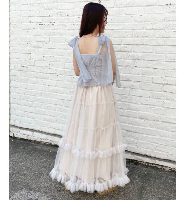 MAJESTICLEGON「ラメリボンプードルビスチェ」|キャミソール|