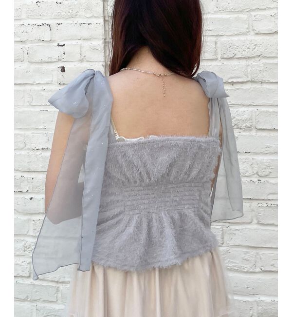 MAJESTICLEGON「ラメリボンプードルビスチェ」|キャミソール|