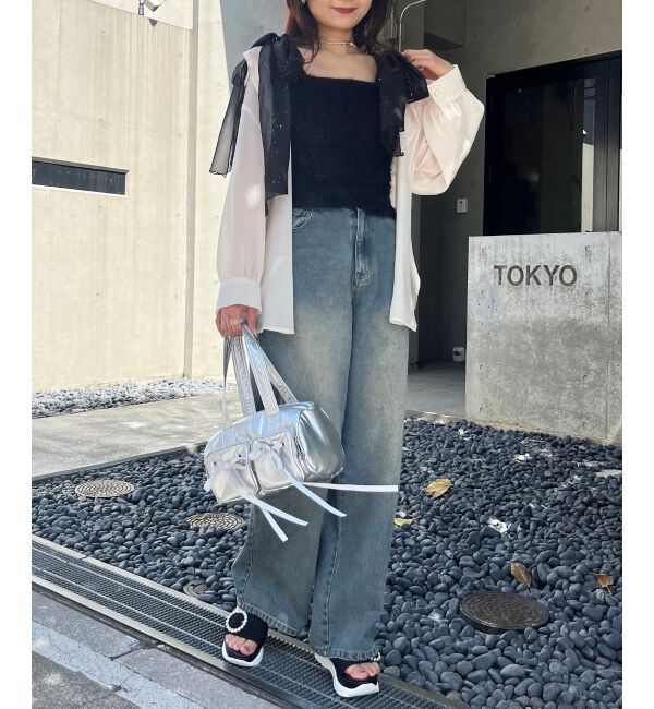 MAJESTICLEGON「ラメリボンプードルビスチェ」|キャミソール|