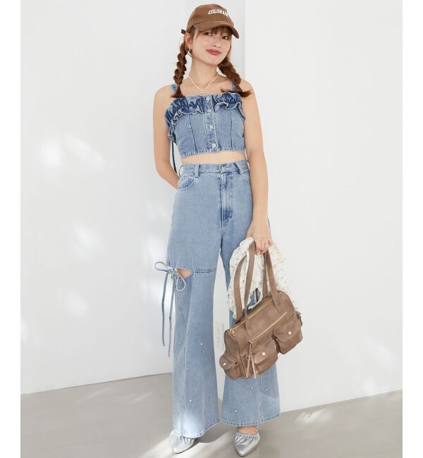 MAJESTICLEGON「マルチwayフリルデニムビスチェ」|キャミソール|