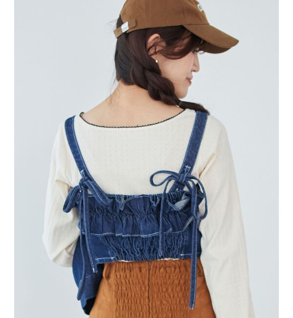 MAJESTICLEGON「マルチwayフリルデニムビスチェ」|キャミソール|