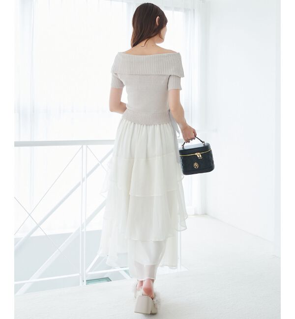  「レースアップオフショルニット」|ニット・セーター|