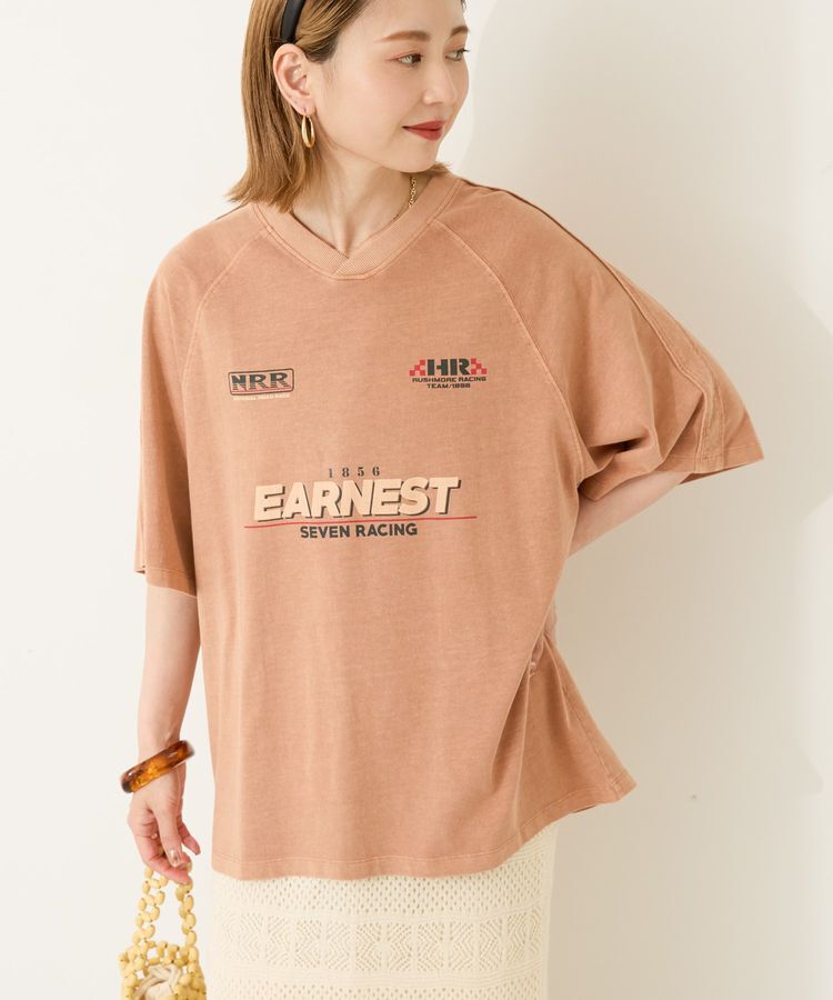 AMERICAN HOLIC「ピグメントレーシングプリントTシャツ」|Tシャツ・カットソー|Orange