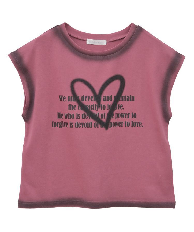 Green Parks「・swing by ハートロゴフレンチTEE」|Tシャツ・カットソー|Pink