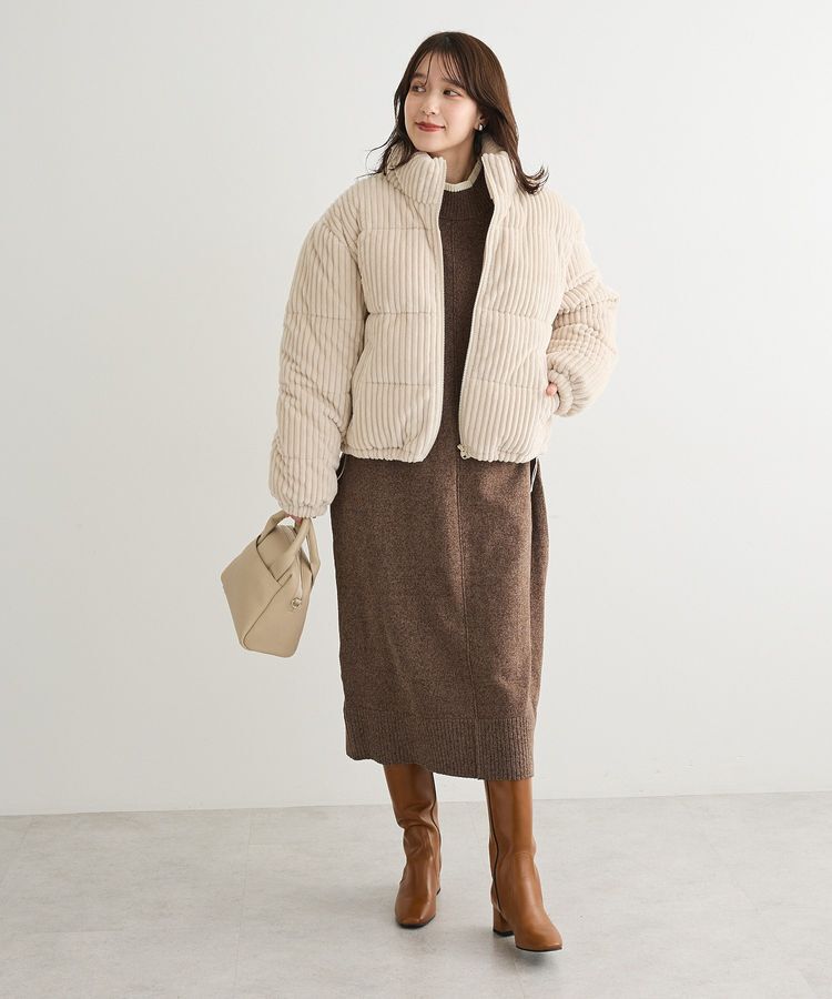 Green Parks「配色リラックスモールニットワンピース」|ワンピース|