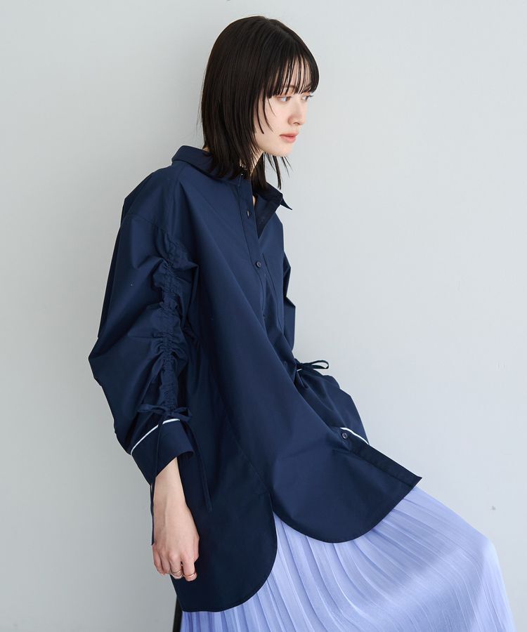 YECCA VECCA「イージーケアドロストシャツ」|シャツ・ブラウス|Navy