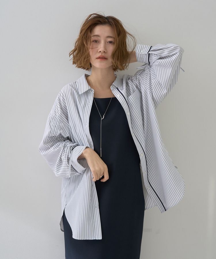 YECCA VECCA「イージーケアドロストシャツ」|シャツ・ブラウス|Stripe