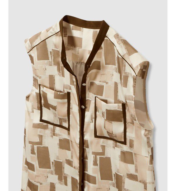 allureville「LISAジオメトリックプリントノースリブラウス」|シャツ・ブラウス|