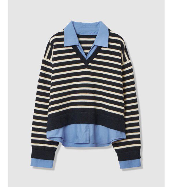 allureville「フェイクレイヤードスキッパープルオーバー」|ニット・セーター|