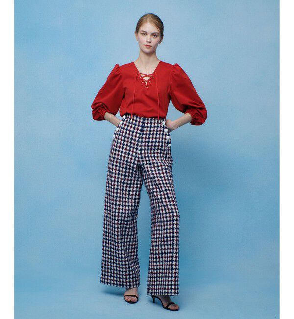 LOULOU WILLOUGHBY「【LOULOU WILLOUGHBY】モックロディレースアップマリンプルオーバー」|Tシャツ・カットソー|