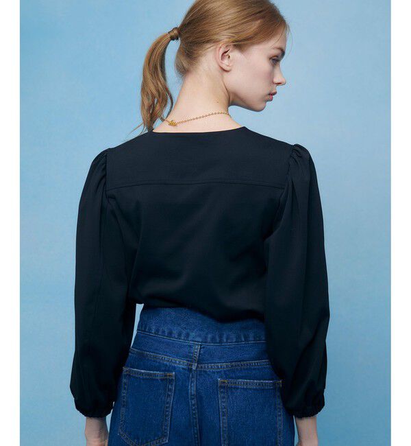 LOULOU WILLOUGHBY「【LOULOU WILLOUGHBY】モックロディレースアップマリンプルオーバー」|Tシャツ・カットソー|