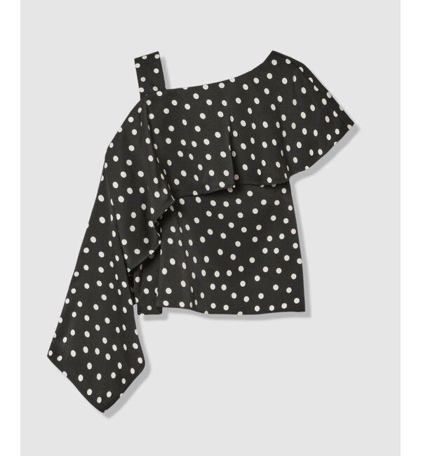 LOULOU WILLOUGHBY「【LOULOU WILLOUGHBY】アシメフリルオフショルブラウス」|シャツ・ブラウス|