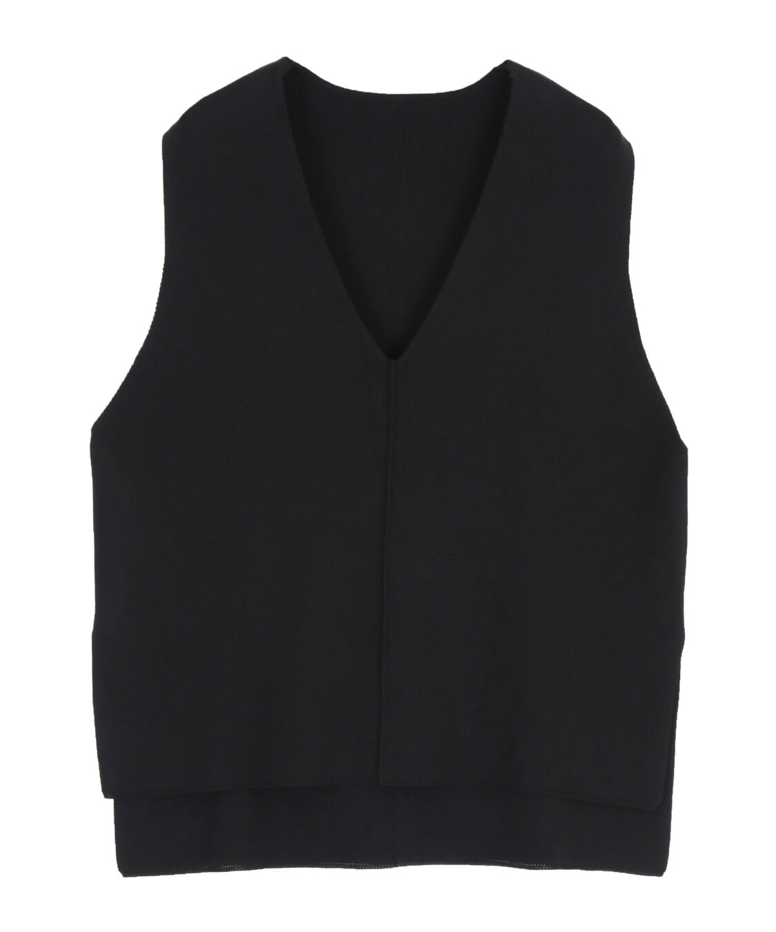 titivate「サイドスリットVネックニットベスト」|ニット・セーター|ブラック